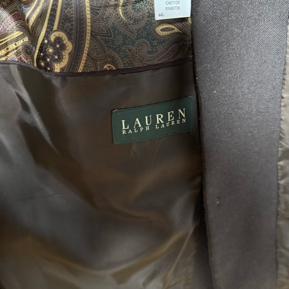 Lauren Ralph Lauren Men's Size 44L Long Wool Cashmere Sport Coat Blazer Brown - Picture 10 of 16